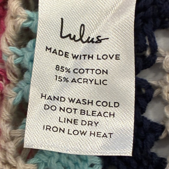 Lulus Chevron Crochet Boho Cropped Tank Top Size L Summer Festival Coachella - Picture 8 of 11